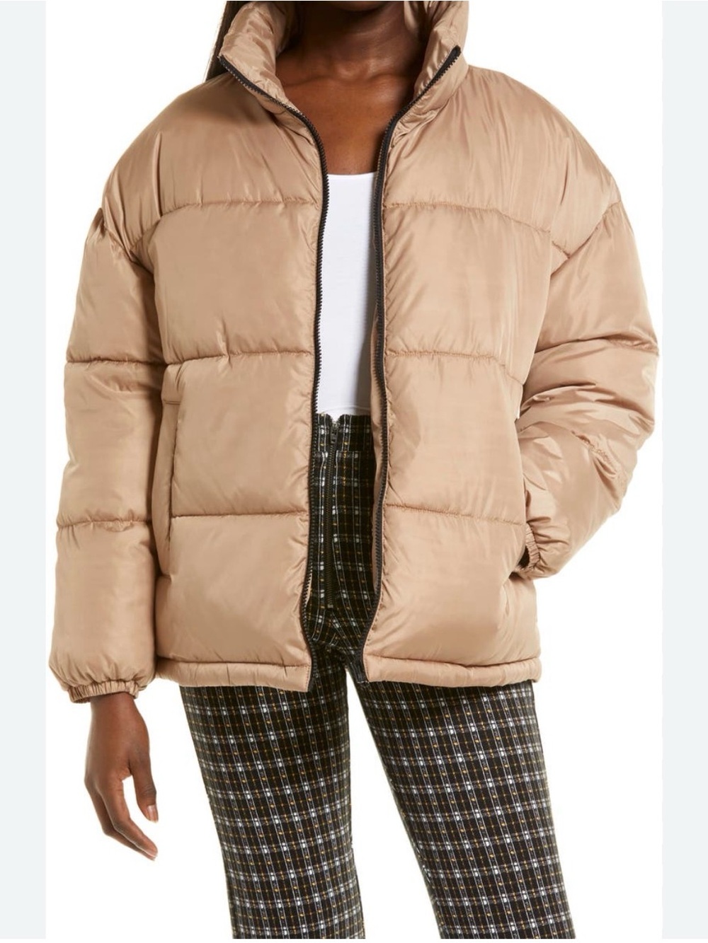 Nordstrom BP Oversized Puffer Jacket Neutral Beige Size Medium